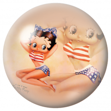 Cabochon en Verre Illustré Betty Boop en Maillot Marin 12 à 25mm pour la Création de Bijoux Fantaisie - DIY
