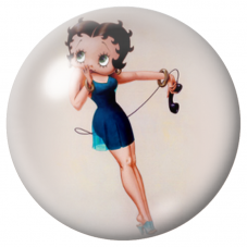 Cabochon en Verre Illustré Betty Boop en Robe Bleue 12 à 25mm pour la Création de Bijoux Fantaisie - DIY