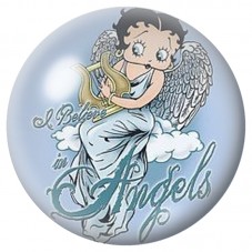 Cabochon en Verre Illustré Pin-Up Ange sur un Nuage 12 à 25mm pour la Création de Bijoux Fantaisie - DIY