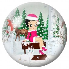 Cabochon en Verre Illustré Pin-Up au Renne de Noël 12 à 25mm pour la Création de Bijoux Fantaisie - DIY