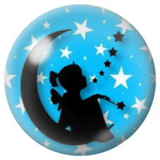 Cabochon en Verre Illustré Fée devant la Lune Bleue 12 à 25mm pour la Création de Bijoux Fantaisie - DIY