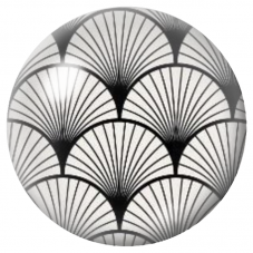 Cabochon en Verre Illustré Éventails Art Déco Noirs 12 à 25mm pour la Création de Bijoux Fantaisie - DIY