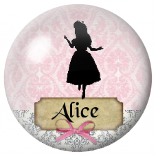 Cabochon en Verre Illustré Alice en Silhouette 12 à 25mm pour la Création de Bijoux Fantaisie - DIY