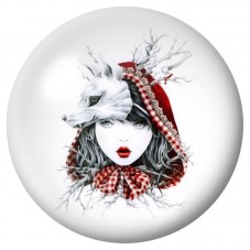 Cabochon en Verre Illustré Chaperon Rouge Gothique 12 à 25mm pour la Création de Bijoux Fantaisie - DIY
