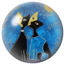 Cabochon en Verre Illustré Deux Chats sous le Ciel Étoilé 12 à 25mm pour la Création de Bijoux Fantaisie - DIY