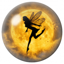 Cabochon en Verre Illustré Fée devant la Lune Dorée 12 à 25mm pour la Création de Bijoux Fantaisie - DIY