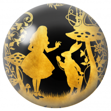 Cabochon en Verre Illustré Alice au Pays des Merveilles Dorée 12 à 25mm pour la Création de Bijoux Fantaisie - DIY