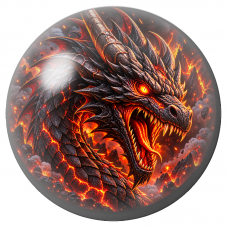 Cabochon en Verre Illustré Dragon de Lave Rugissant 12 à 25mm pour la Création de Bijoux Fantaisie - DIY