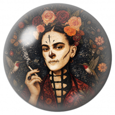 Cabochon en Verre Illustré Frida Catrina aux Colibris 12 à 25mm pour la Création de Bijoux Fantaisie - DIY