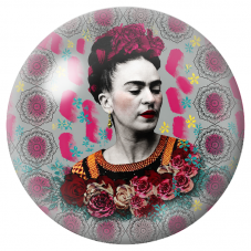 Cabochon en Verre Illustré Frida aux Roses sur Mandalas Roses 12 à 25mm pour la Création de Bijoux Fantaisie - DIY
