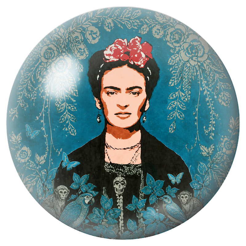 Cabochon en Verre Illustré Frida Vintage aux Singes, Perroquets et Papillons 12 à 25mm