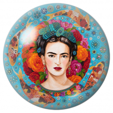 Cabochon en Verre Illustré Frida aux Carpes Koï dans un Écrin Turquoise 12 à 25mm pour la Création de Bijoux Fantaisie - DIY