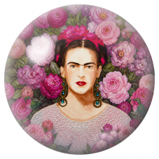 Cabochon en Verre Illustré Frida aux Roses et Colibris en Perles 12 à 25mm pour la Création de Bijoux Fantaisie - DIY