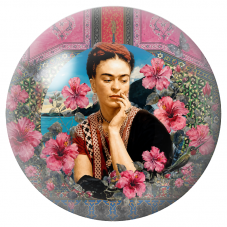 Cabochon en Verre Illustré Frida Songeuse aux Hibiscus et Colibri 12 à 25mm pour la Création de Bijoux Fantaisie - DIY