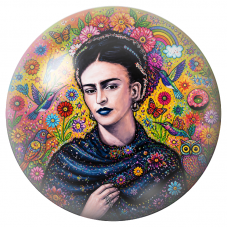 Cabochon en Verre Illustré Frida Fantaisie aux Colibris, Chouette et Arc-en-Ciel 12 à 25mm pour la Création de Bijoux Fantaisie 