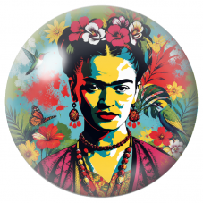 Cabochon en Verre Illustré Frida Pop aux Colibris et Hibiscus 12 à 25mm pour la Création de Bijoux Fantaisie - DIY