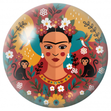 Cabochon en Verre Illustré Frida Folk avec Singes et Colibris 12 à 25mm pour la Création de Bijoux Fantaisie - DIY