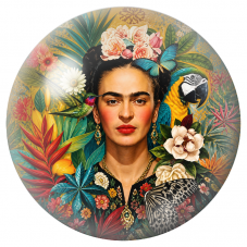 Cabochon en Verre Illustré Frida Tropicale avec Colibri, Perroquet et Papillon 12 à 25mm pour la Création de Bijoux Fantaisie - 