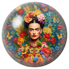 Cabochon en Verre Illustré Frida au Jardin de Papillons Multicolores 12 à 25mm pour la Création de Bijoux Fantaisie - DIY