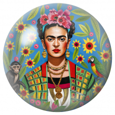 Cabochon en Verre Illustré Frida au Singe et au Perroquet dans les Tournesols 12 à 25mm pour la Création de Bijoux Fantaisie - D