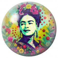 Cabochon en Verre Illustré Frida Pop aux Deux Colibris 12 à 25mm pour la Création de Bijoux Fantaisie - DIY