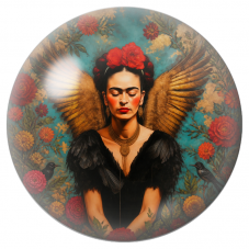 Cabochon en Verre Illustré Frida Ange aux Ailes Dorées 12 à 25mm pour la Création de Bijoux Fantaisie - DIY