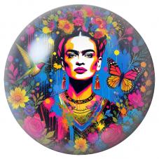 Cabochon en Verre Illustré Frida Pop au Colibri et au Papillon 12 à 25mm pour la Création de Bijoux Fantaisie - DIY