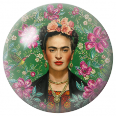 Cabochon en Verre Illustré Frida au Jardin Vert et aux Colibris 12 à 25mm pour la Création de Bijoux Fantaisie - DIY
