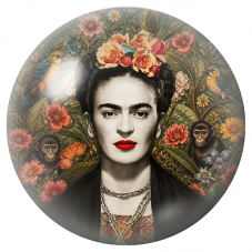 Cabochon en Verre Illustré Frida aux Perroquets et aux Singes dans un Jardin Fleuri 12 à 25mm pour la Création de Bijoux Fantais