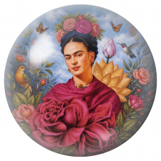 Cabochon en Verre Illustré Frida au Bouquet de Rose Géante sous les Papillons 12 à 25mm pour la Création de Bijoux Fantaisie - D