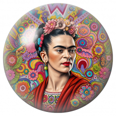 Cabochon en Verre Illustré Frida au Colibri dans un Jardin Pop 12 à 25mm pour la Création de Bijoux Fantaisie - DIY