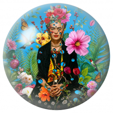 Cabochon en Verre Illustré Frida Tropicale aux Colibris et aux Papillons 12 à 25mm pour la Création de Bijoux Fantaisie - DIY