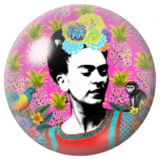 Cabochon en Verre Illustré Frida Pop aux Ananas avec Singe et Oiseau 12 à 25mm pour la Création de Bijoux Fantaisie - DIY