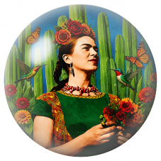 Cabochon en Verre Illustré Frida au Bouquet de Roses parmi les Cactus 12 à 25mm pour la Création de Bijoux Fantaisie - DIY