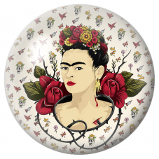 Cabochon en Verre Illustré Frida aux Roses Rouges et aux Colibris 12 à 25mm pour la Création de Bijoux Fantaisie - DIY