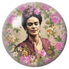 Cabochon en Verre Illustré Frida au Petit Oiseau et au Papillon dans les Fleurs 12 à 25mm pour la Création de Bijoux Fantaisie -