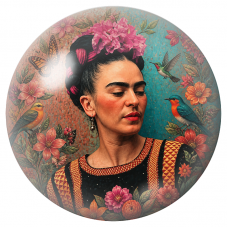 Cabochon en Verre Illustré Frida au Jardin de Colibris et de Papillons 12 à 25mm pour la Création de Bijoux Fantaisie - DIY