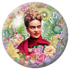 Cabochon en Verre Illustré Frida au Singe et aux Colibris dans un Jardin Tropical 12 à 25mm pour la Création de Bijoux Fantaisie