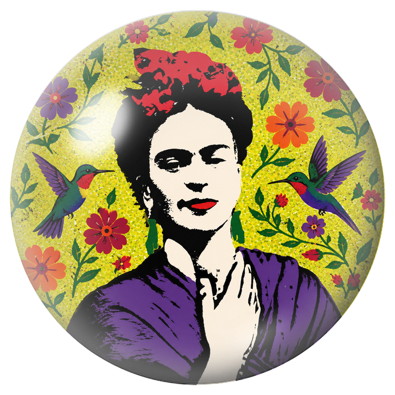 Cabochon en Verre Illustré Frida Pop aux Deux Colibris 12 à 25mm