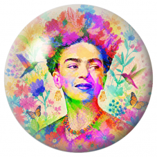 Cabochon en Verre Illustré Frida Pop aux Colibris et aux Papillons 12 à 25mm pour la Création de Bijoux Fantaisie - DIY
