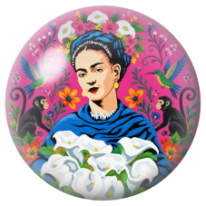 Cabochon en Verre Illustré Frida aux Colibris et aux Singes parmi les Arums 12 à 25mm pour la Création de Bijoux Fantaisie - DIY