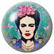 Cabochon en Verre Illustré Frida aux Papillons et aux Singes 12 à 25mm pour la Création de Bijoux Fantaisie - DIY