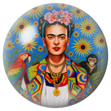 Cabochon en Verre Illustré Frida au Perroquet et au Singe sous les Tournesols 12 à 25mm pour la Création de Bijoux Fantaisie - D
