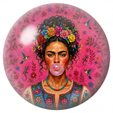 Cabochon en Verre Illustré Frida à la Bulle et aux Colibris 12 à 25mm pour la Création de Bijoux Fantaisie - DIY