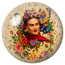 Cabochon en Verre Illustré Frida au Bouquet de Fleurs Colorées 12 à 25mm pour la Création de Bijoux Fantaisie - DIY
