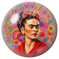 Cabochon en Verre Illustré Frida Pop aux Motifs Colorés 12 à 25mm pour la Création de Bijoux Fantaisie - DIY