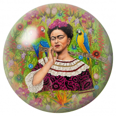 Cabochon en Verre Illustré Frida aux Perroquets dans le Jardin Fleuri 12 à 25mm pour la Création de Bijoux Fantaisie - DIY