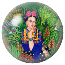 Cabochon en Verre Illustré Frida aux Colibris dans les Feuillages 12 à 25mm pour la Création de Bijoux Fantaisie - DIY