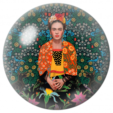 Cabochon en Verre Illustré Frida aux Cerfs dans le Jardin Fleuri 12 à 25mm pour la Création de Bijoux Fantaisie - DIY