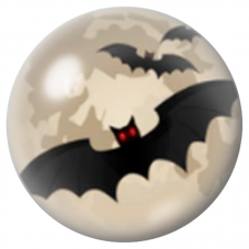 Cabochon en Verre Illustré Chauve-Souris aux Yeux Rouges 12 à 25mm pour la Création de Bijoux Fantaisie - DIY